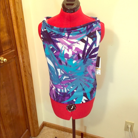 FINAL PRICE-Jones NY sleeveless cowled top, stretch, size SP - Picture 1 of 3